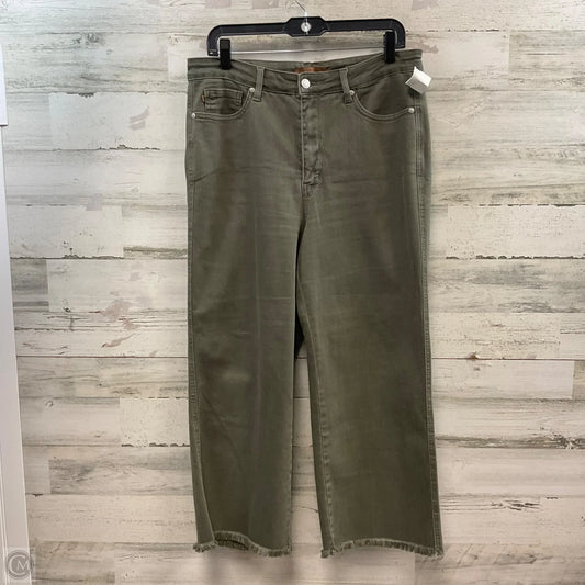 Jeans Wide Leg By Judy Blue In Green Denim, Size: 14