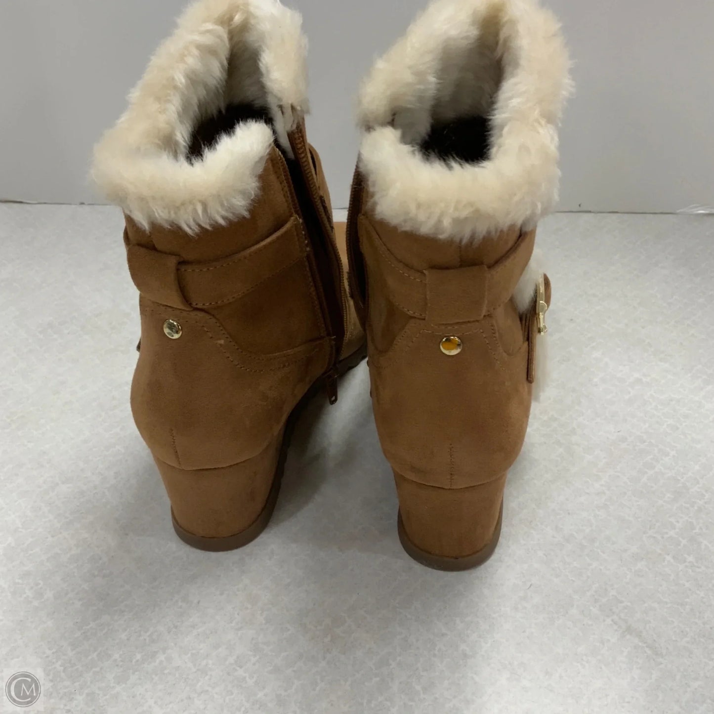 Boots Ankle Heels By Unisa In Brown, Size: 9.5