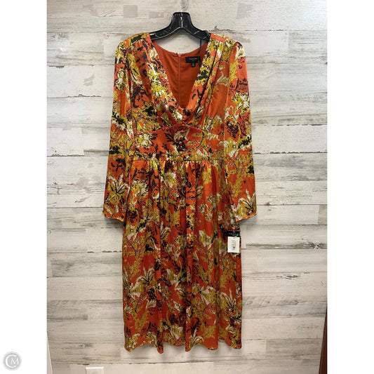 Dress Casual Midi By Tahari By Arthur Levine In Orange, Size: M