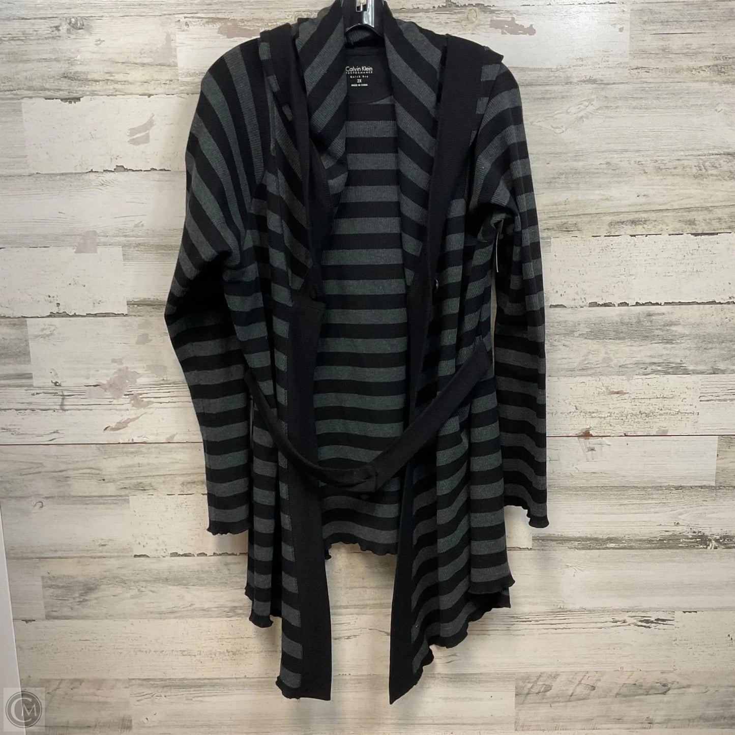 Cardigan By Calvin Klein In Black, Size: 2x