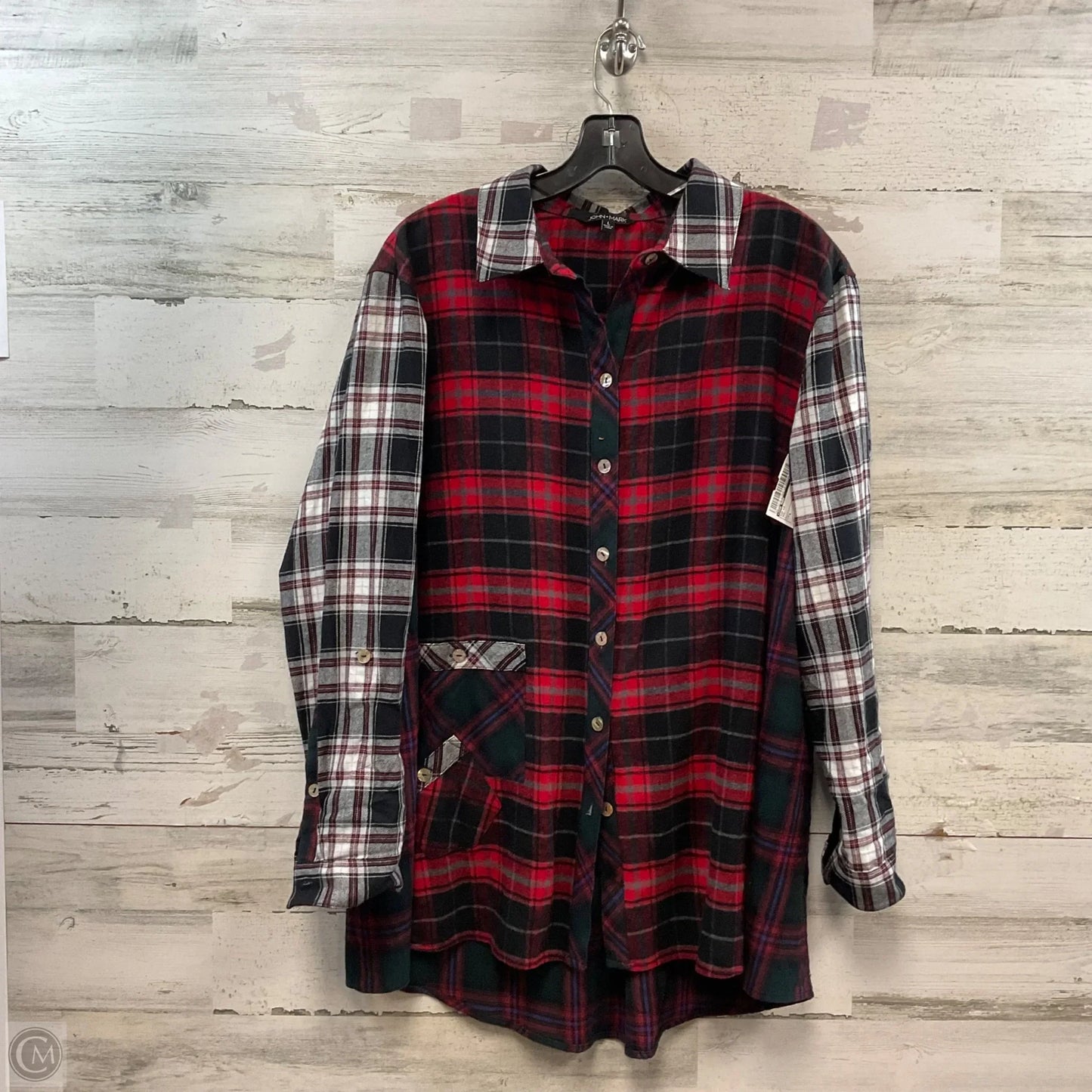 Top Long Sleeve By John Mark In Red, Size: L