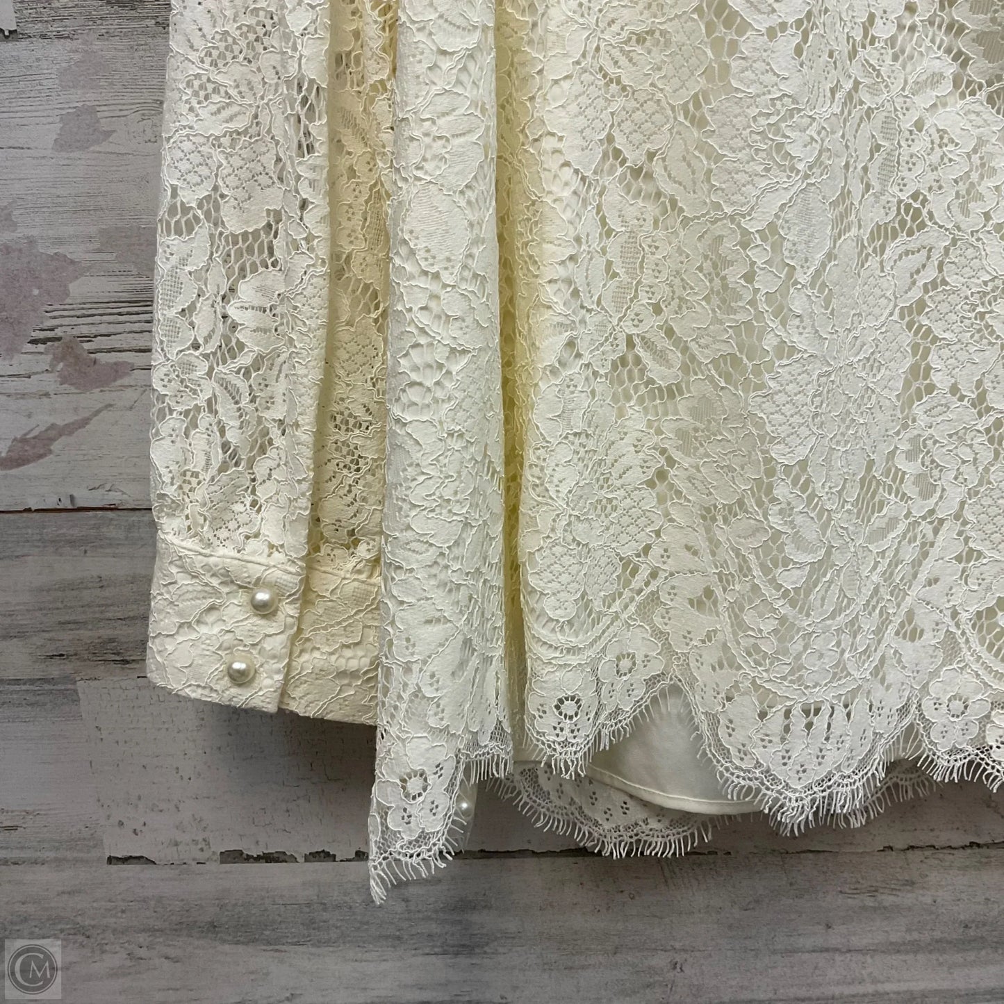 Top Long Sleeve By Talbots In Cream, Size: 3x Petite