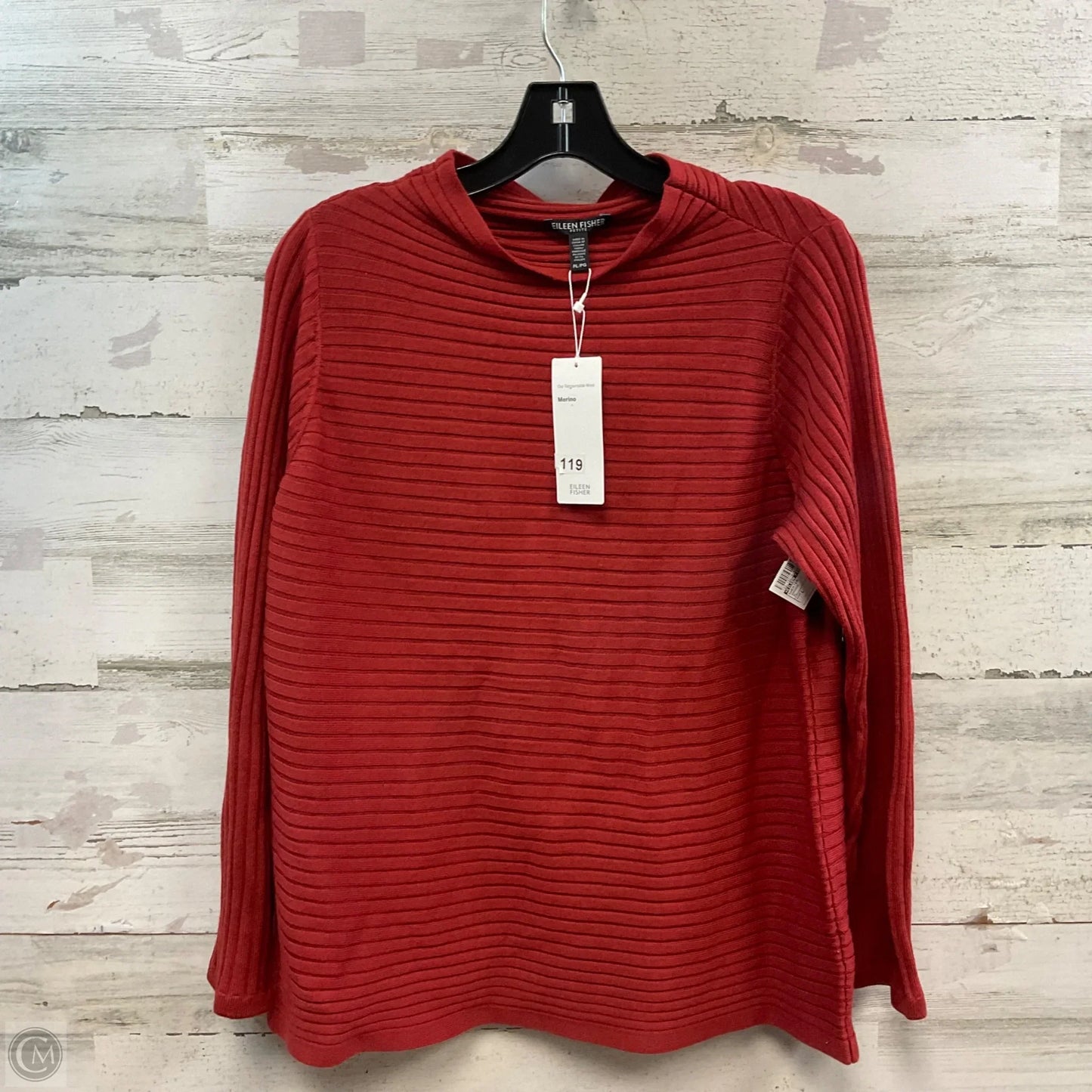 Sweater By Eileen Fisher In Orange, Size: L petite