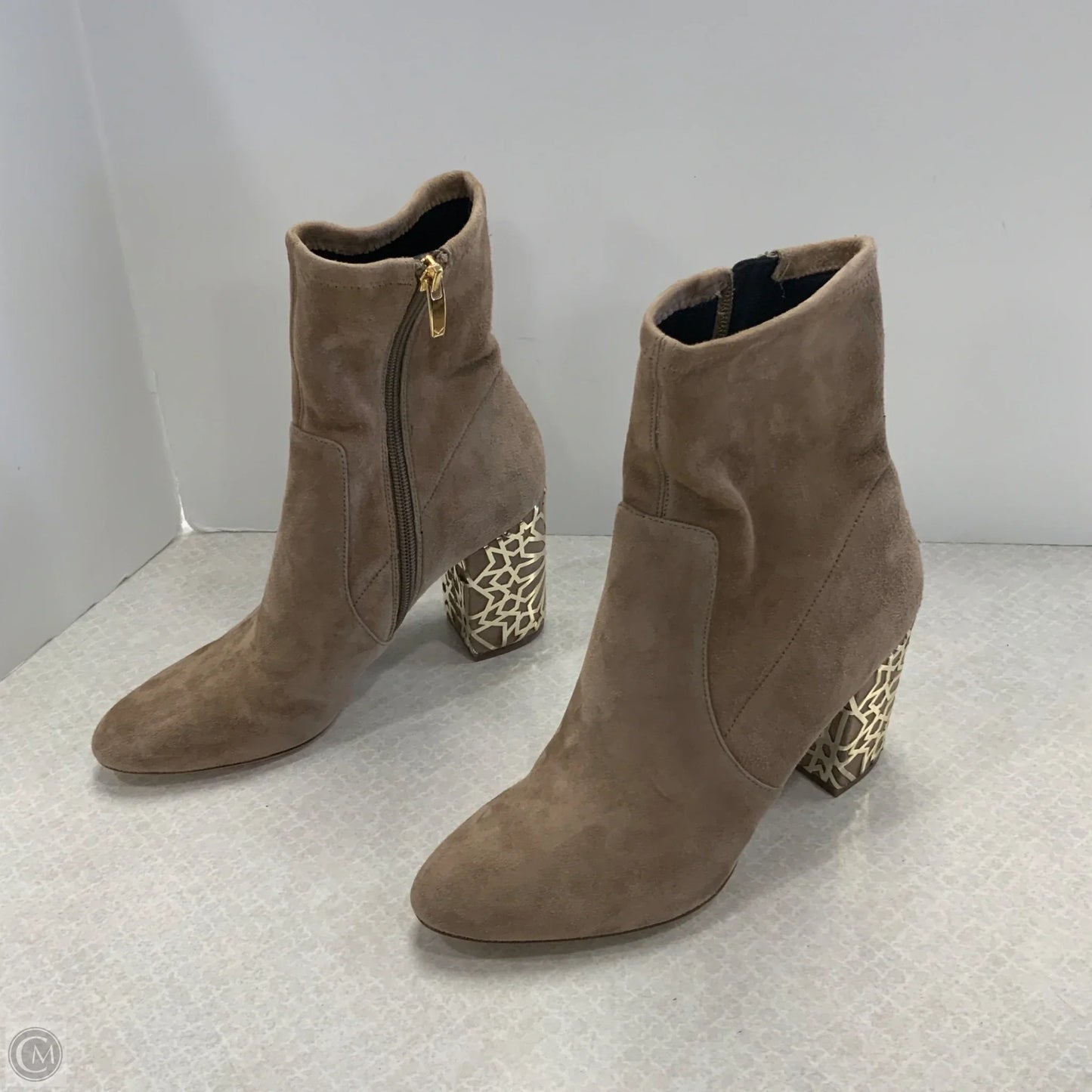 Boots Ankle Heels By Via Spiga In Brown, Size: 7.5