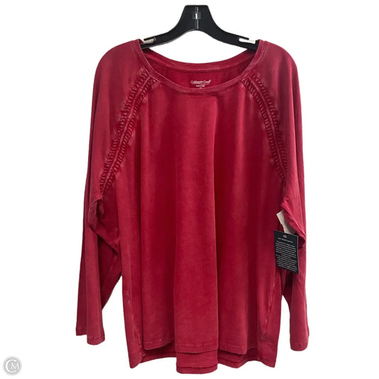 Top Long Sleeve By Coldwater Creek In Red, Size: 2x