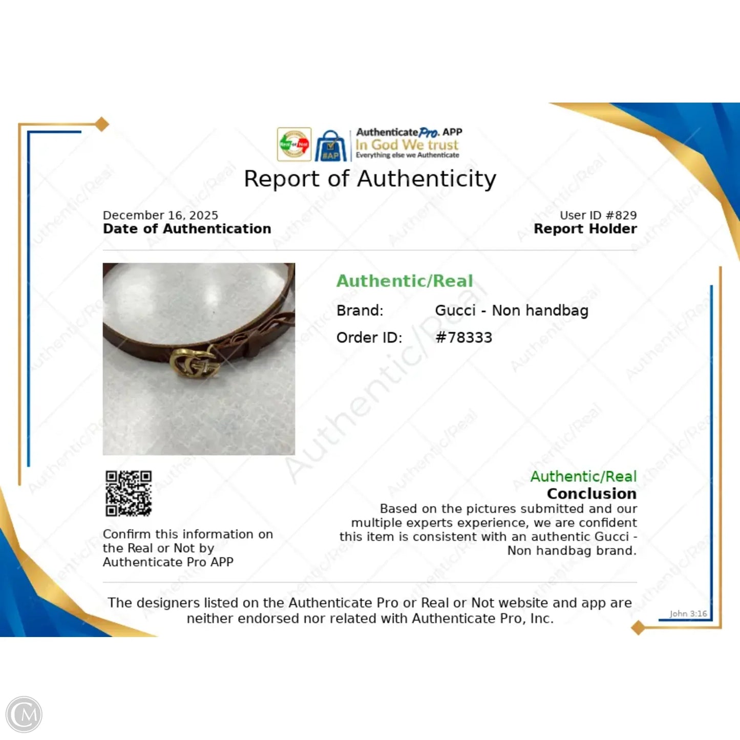 Belt Luxury Designer By Gucci