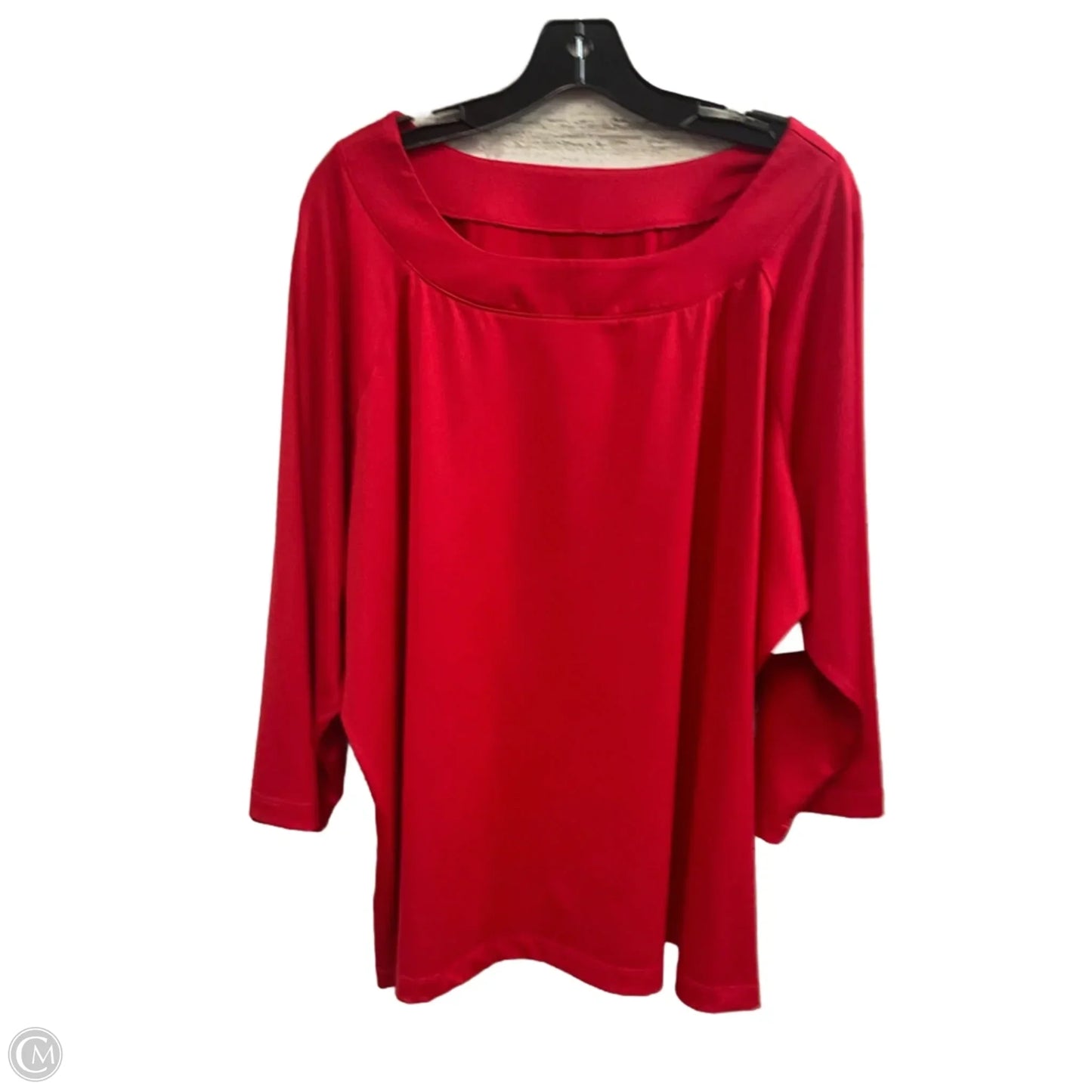Top Long Sleeve By Susan Graver In Red, Size: 3x