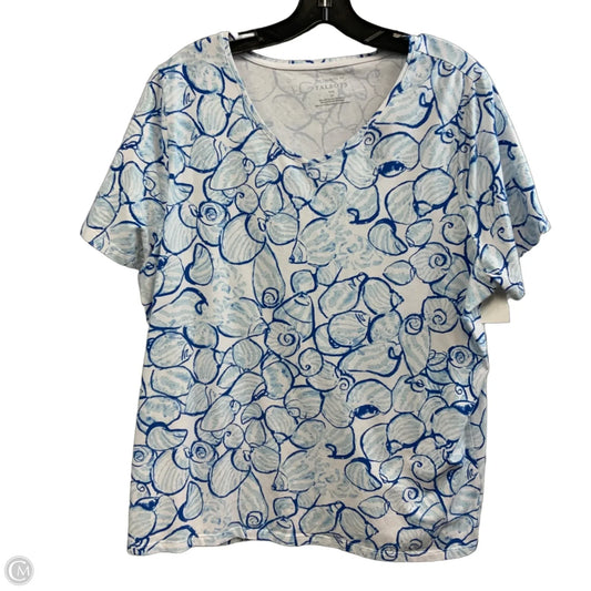 Top Short Sleeve By Talbots In Blue, Size: 2x