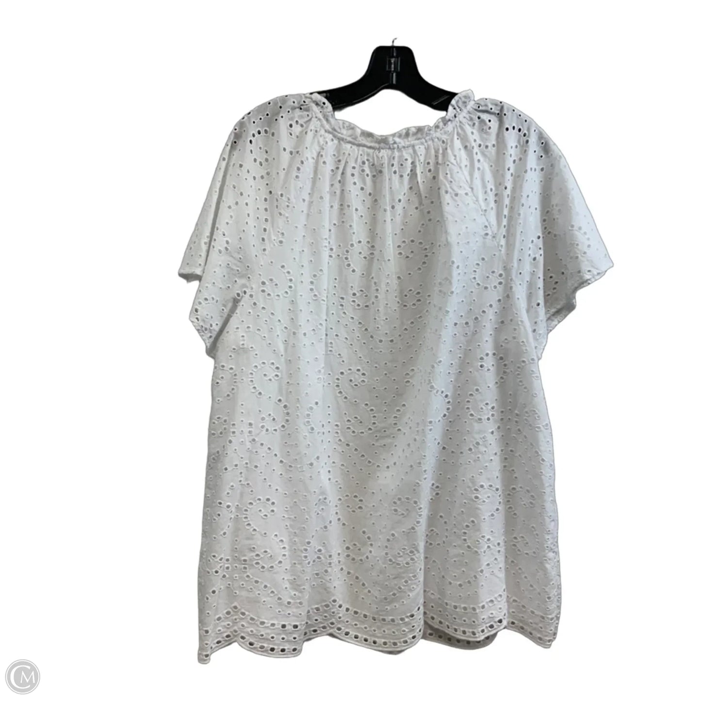 Top Short Sleeve By Talbots In White, Size: 2x