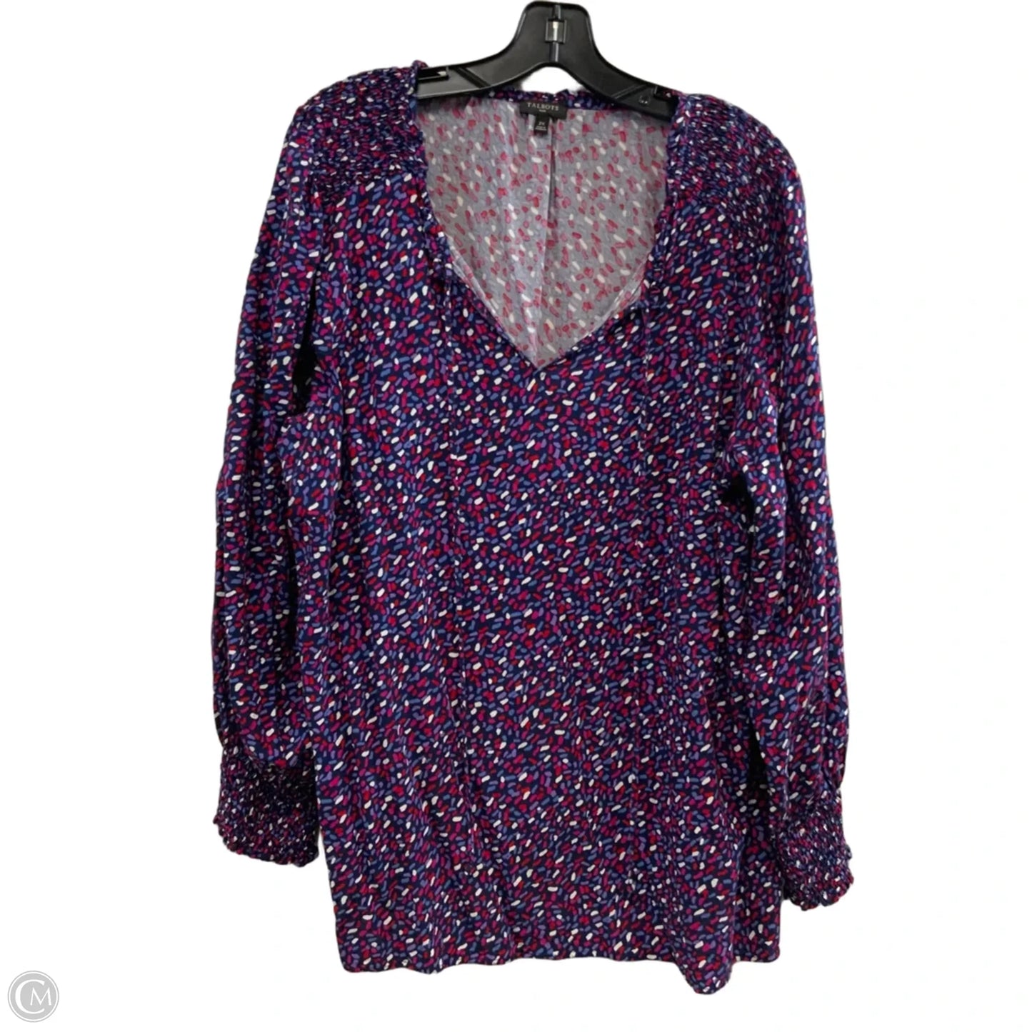 Top Long Sleeve By Talbots In Navy, Size: 2x