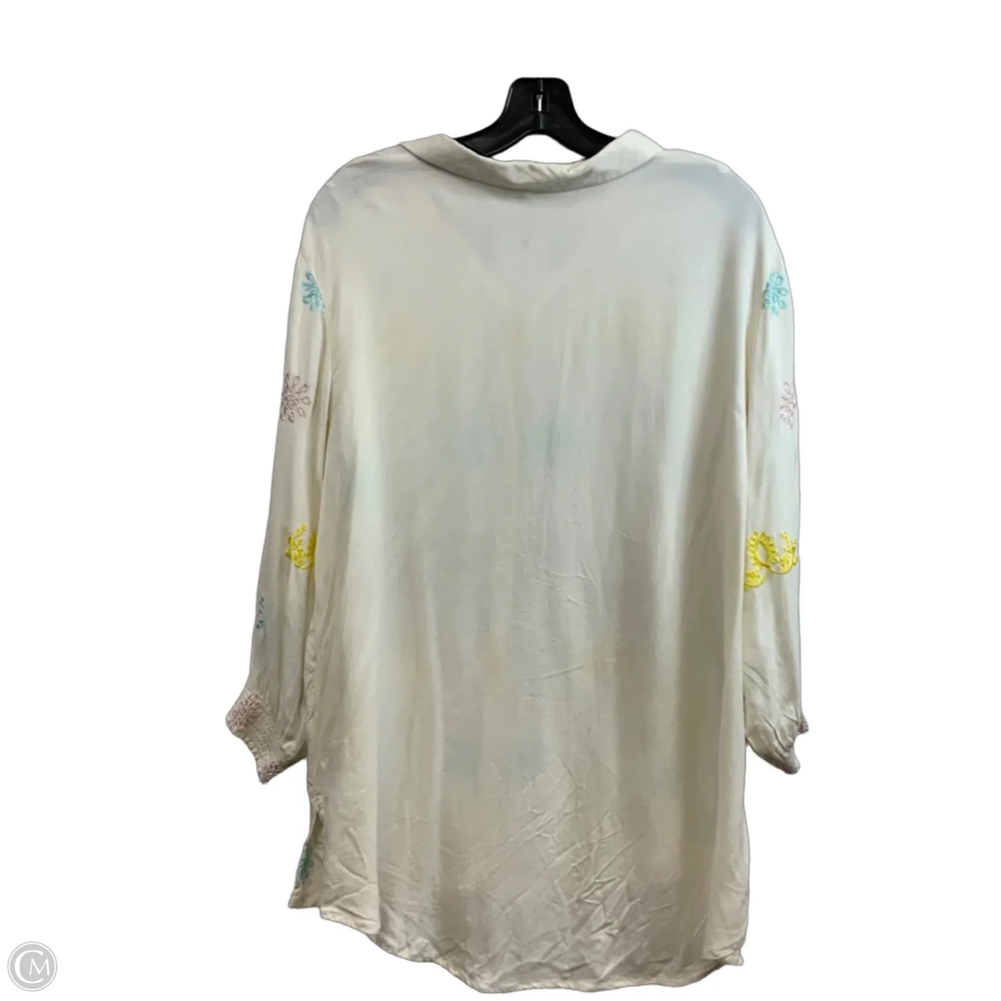 Top Long Sleeve By KHAADI In Cream, Size: L