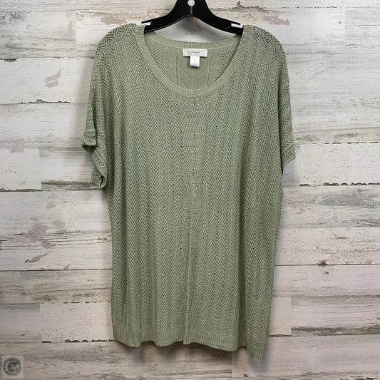 Sweater Short Sleeve By Cj Banks In Green, Size: 1x