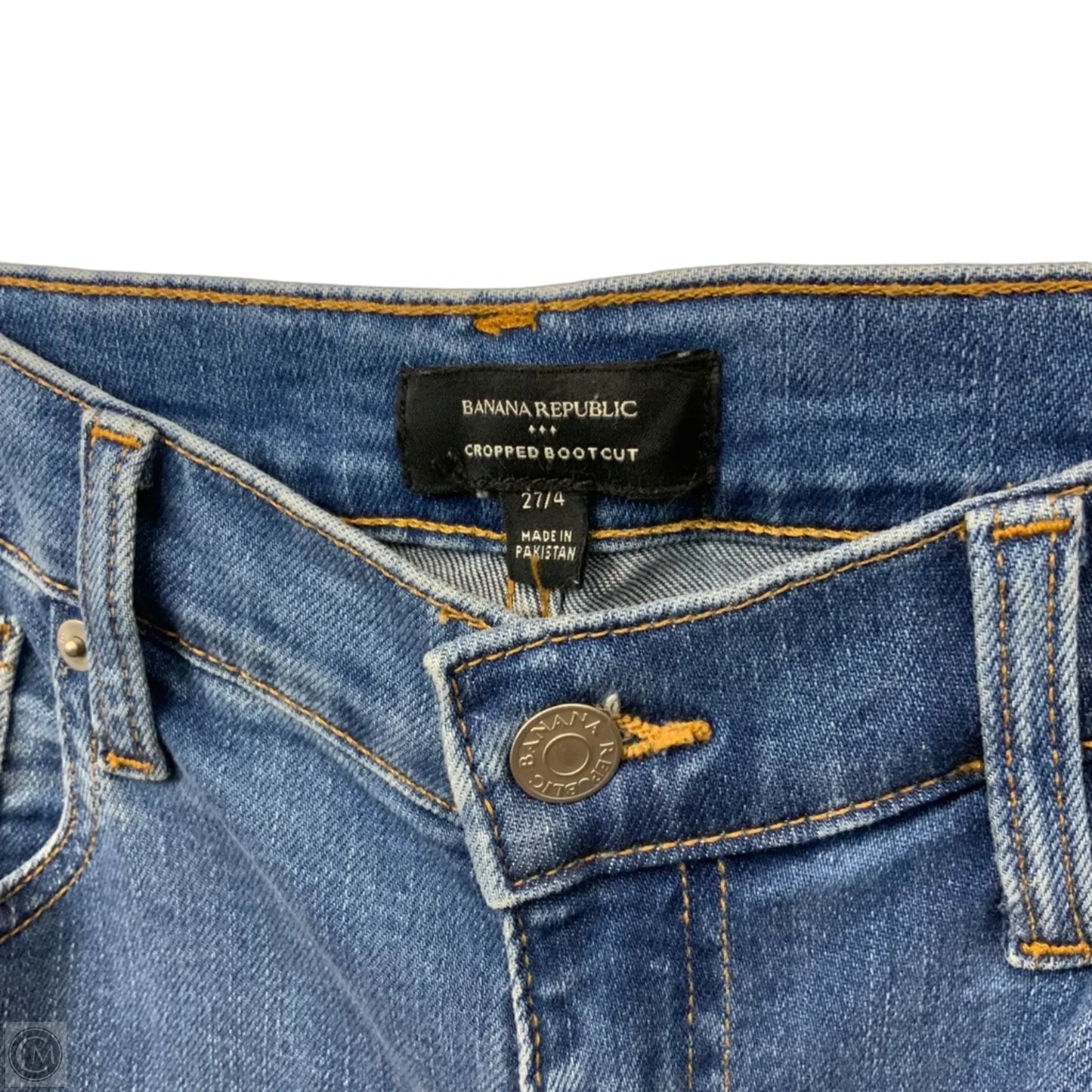 Jeans Cropped By Banana Republic In Blue Denim, Size: 4