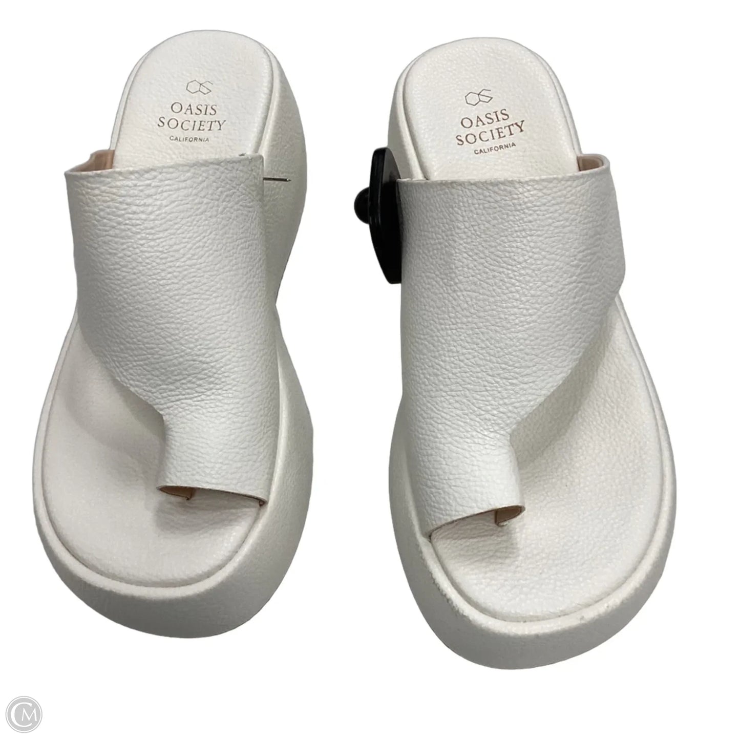 Sandals Heels Wedge By Oasis Society In White, Size: 8