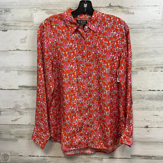 Blouse Long Sleeve By J. Crew In Red, Size: S