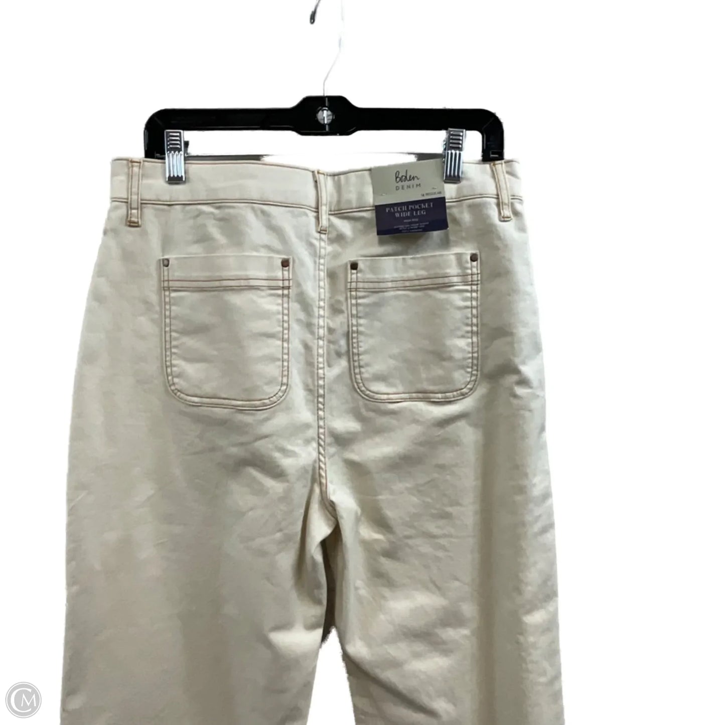 Jeans Wide Leg By Boden In Cream Denim, Size: 14