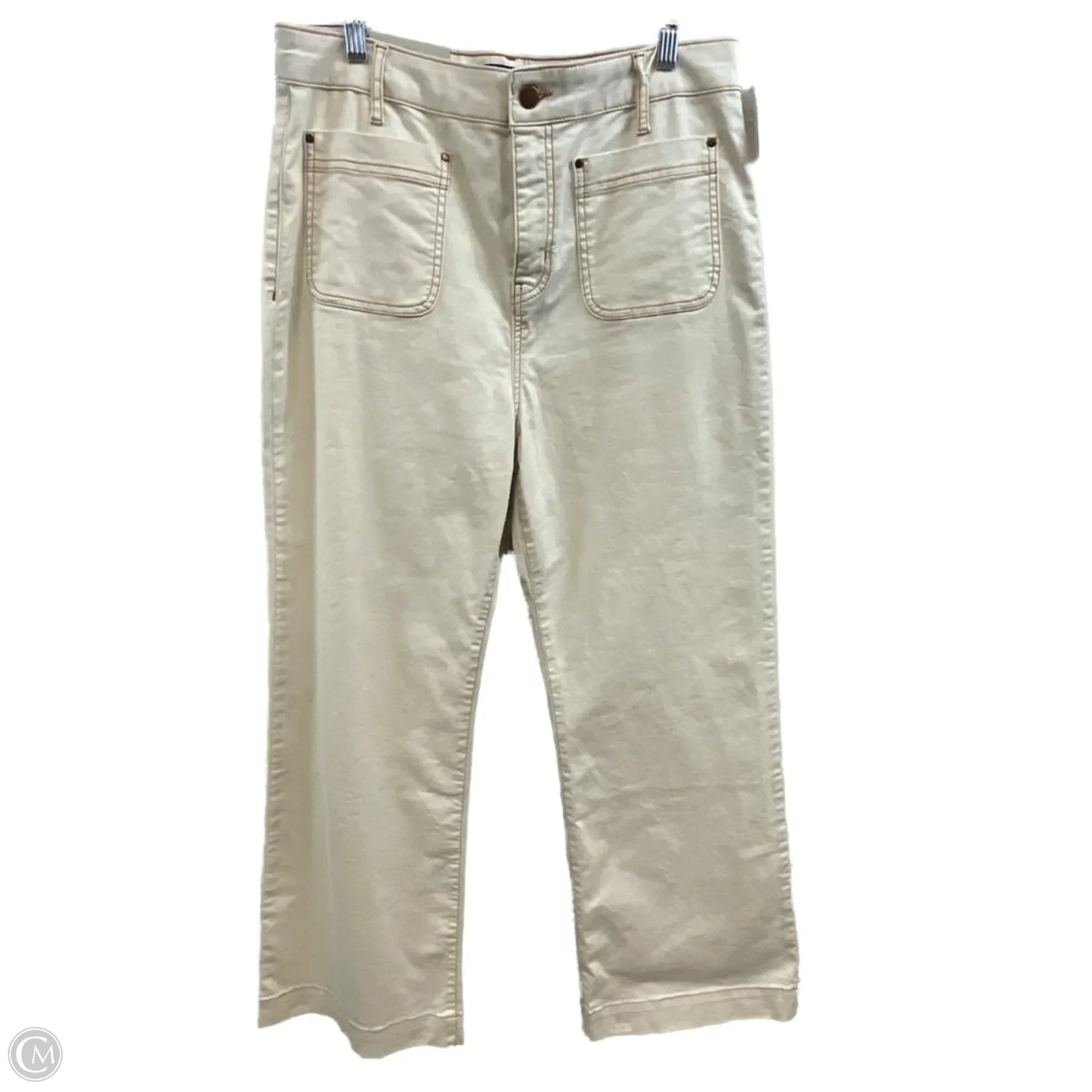 Jeans Wide Leg By Boden In Cream Denim, Size: 14