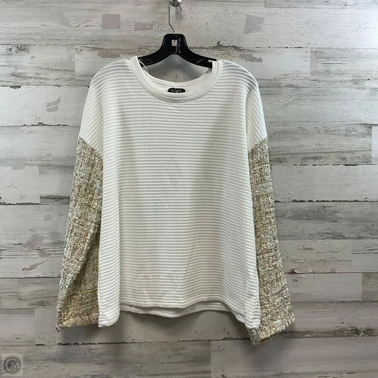 Top Long Sleeve By Gigio In White, Size: L