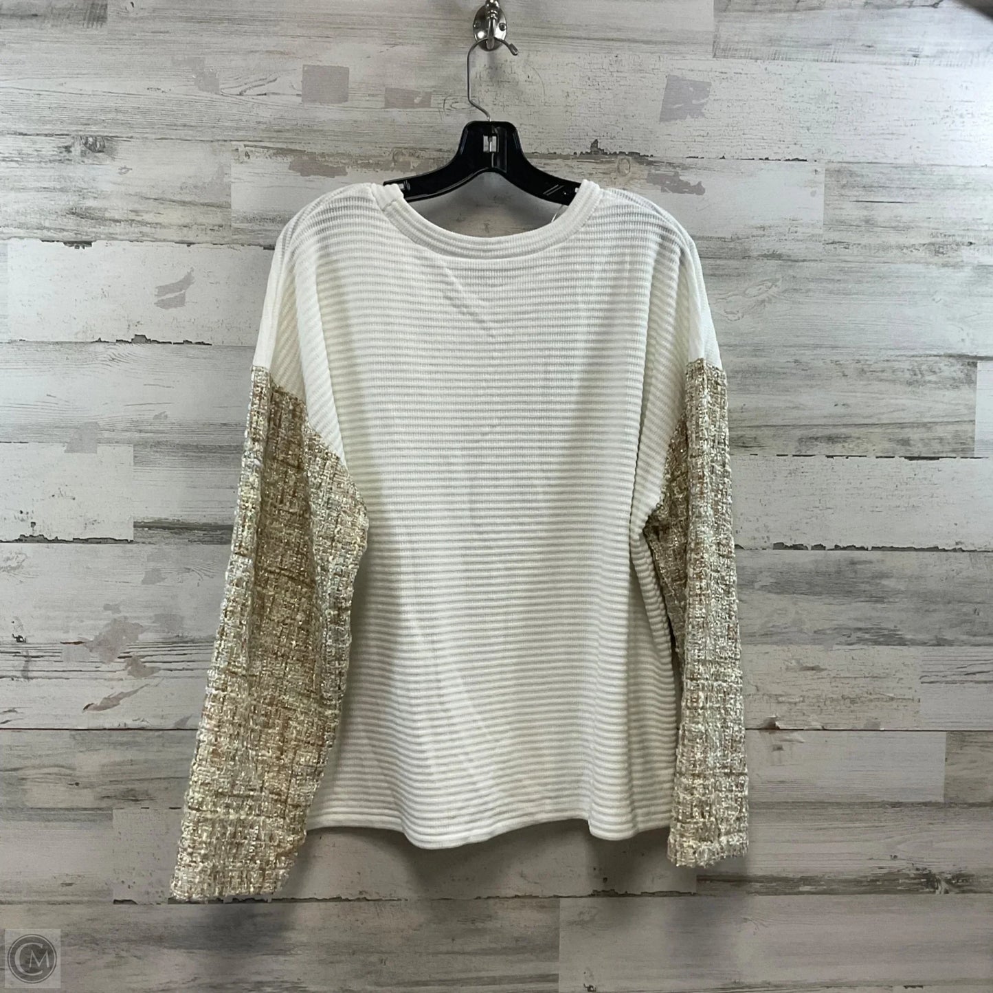 Top Long Sleeve By Gigio In White, Size: L