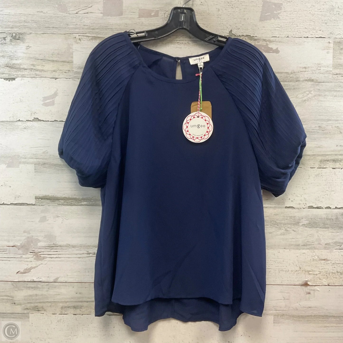 Top Short Sleeve By Umgee In Navy, Size: L