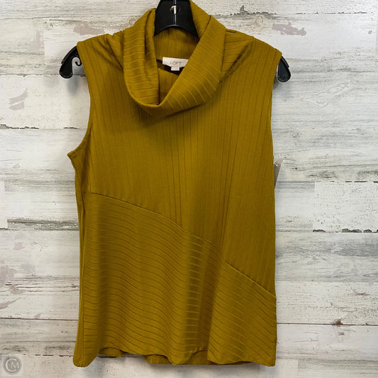 Top Sleeveless By Loft In Gold, Size: M
