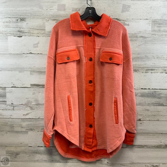 Jacket Shirt By Free People In Orange, Size: S