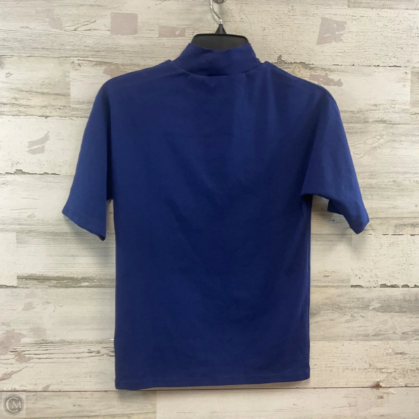 Top Short Sleeve By Ann Taylor In Navy, Size: M