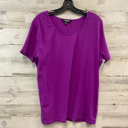 Top Short Sleeve Basic By Lauren By Ralph Lauren In Purple, Size: 2x