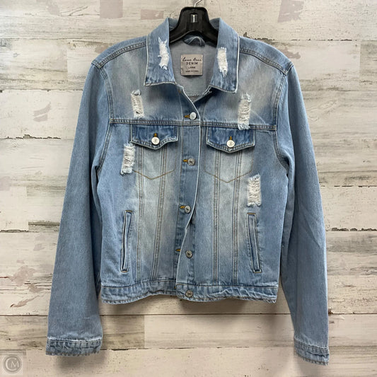 Jacket Denim By Love Tree In Blue Denim, Size: L