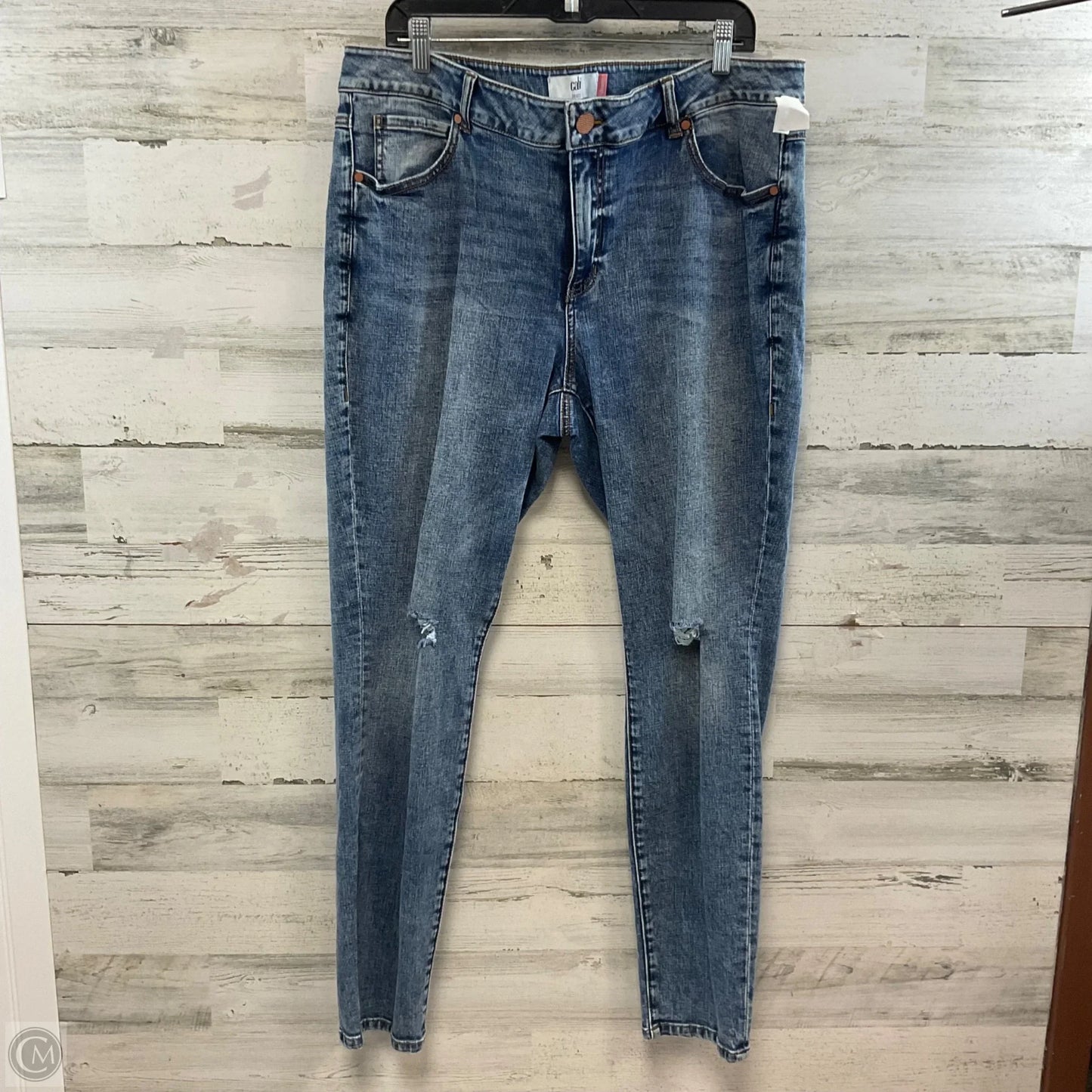 Jeans Skinny By Cabi In Blue Denim, Size: 18