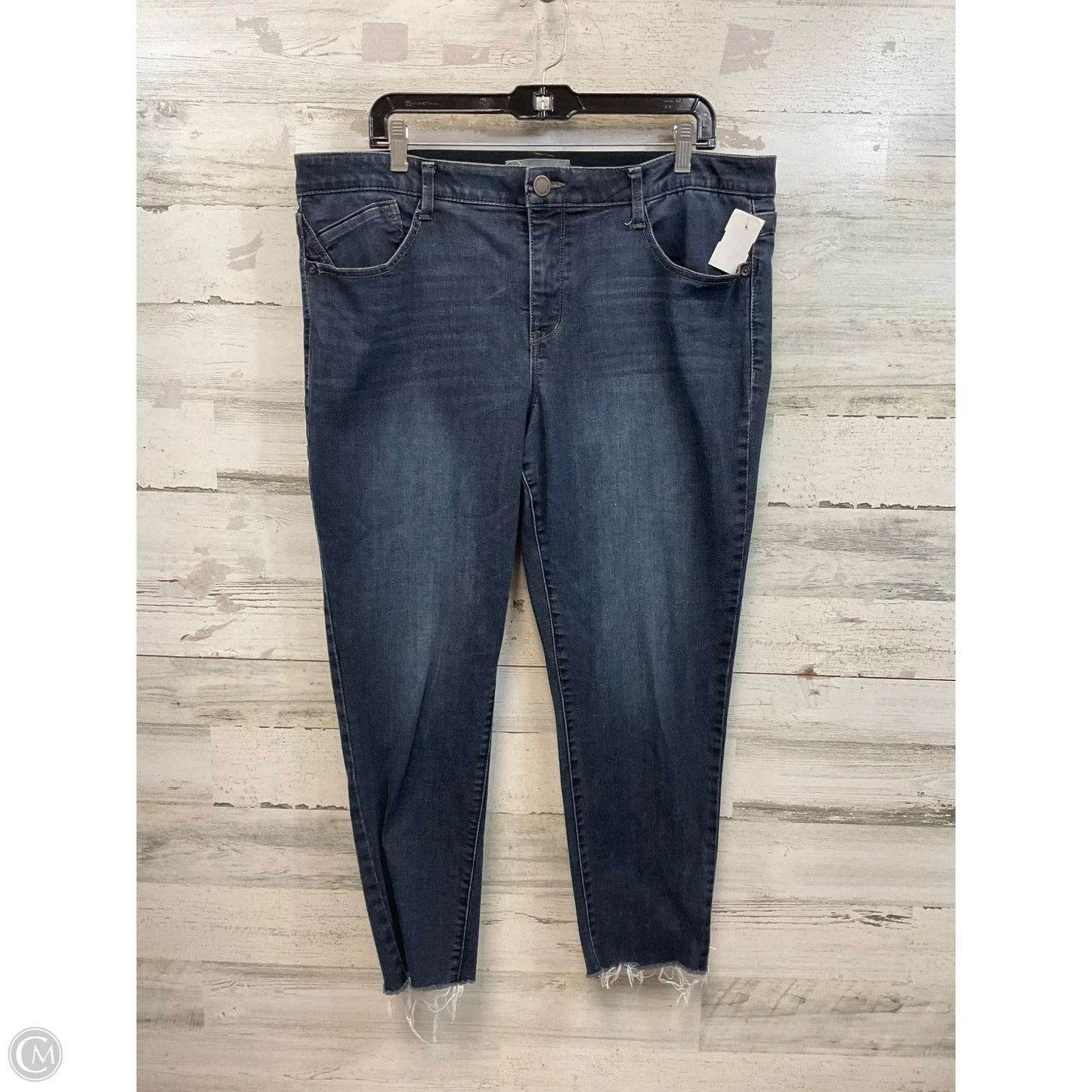 Jeans Cropped By Wit & Wisdom In Blue Denim, Size: 18