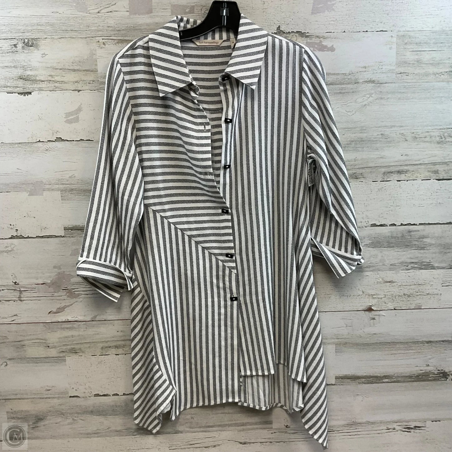 Tunic 3/4 Sleeve By Soft Surroundings In Black, Size: Xs