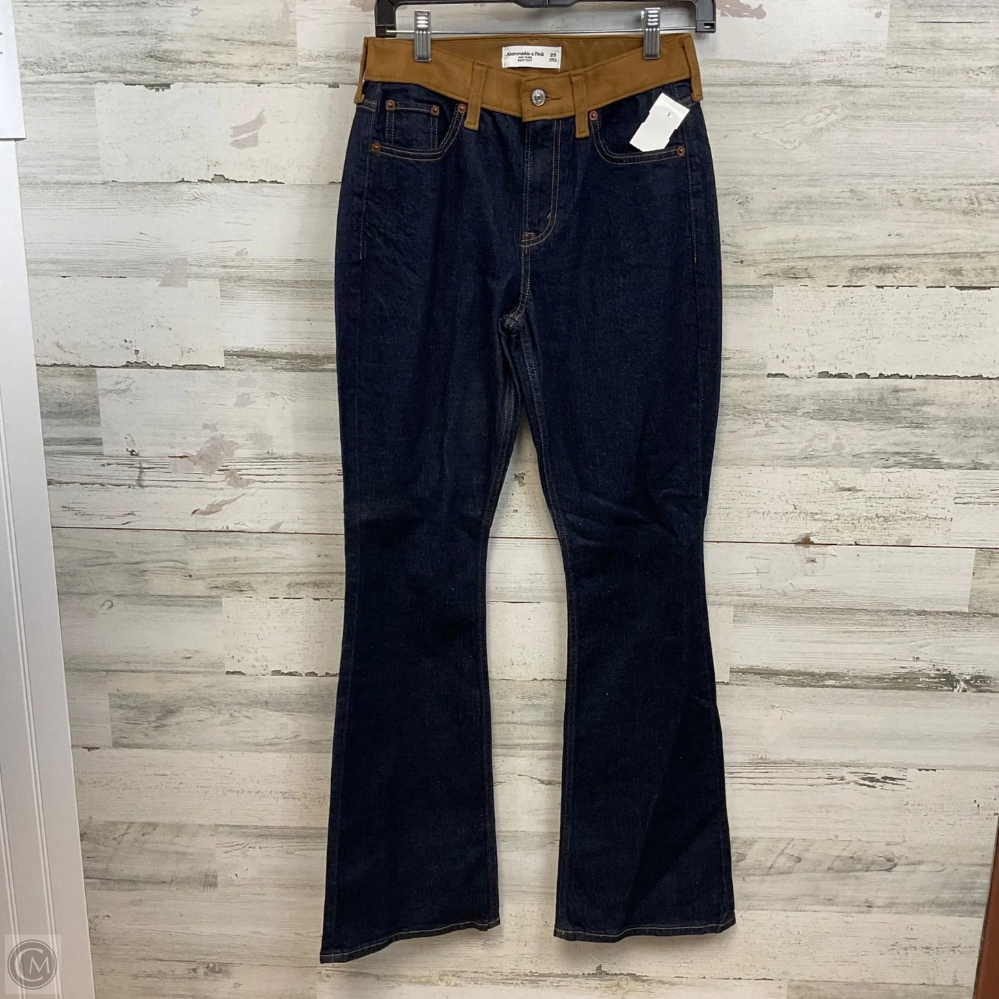 Jeans Boot Cut By Abercrombie And Fitch In Blue Denim, Size: 0