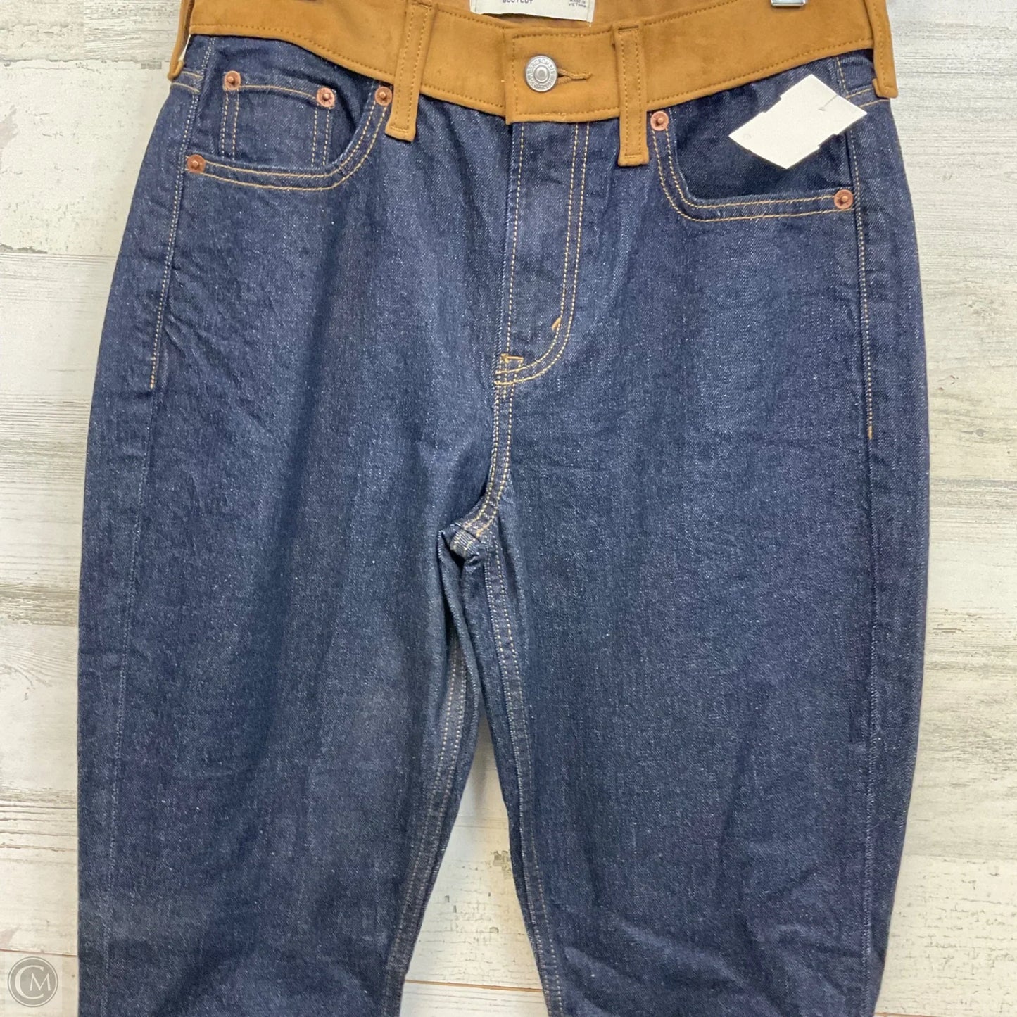 Jeans Boot Cut By Abercrombie And Fitch In Blue Denim, Size: 0