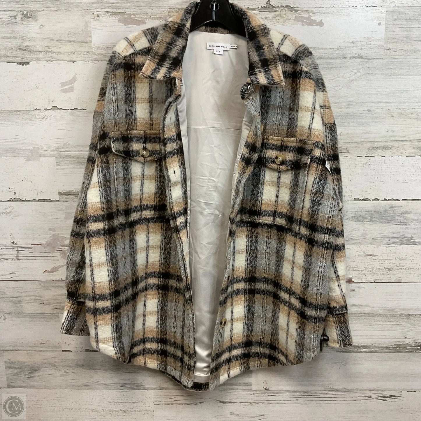 Coat Other By Good American In Black & Brown, Size: M