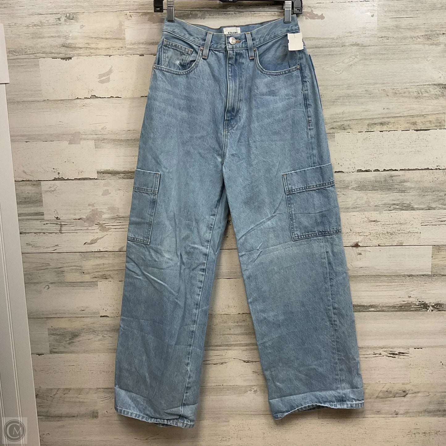 Jeans Wide Leg By Frame In Blue Denim, Size: 4