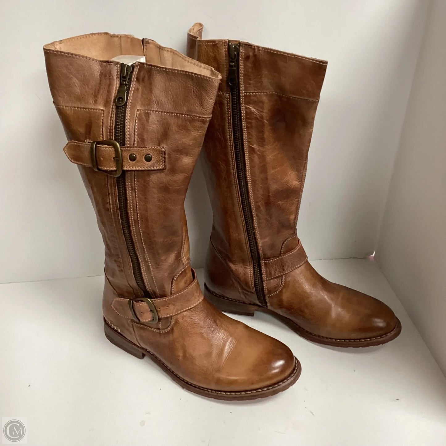 Boots Mid-calf Flats By Bed Stu In Brown, Size: 7.5