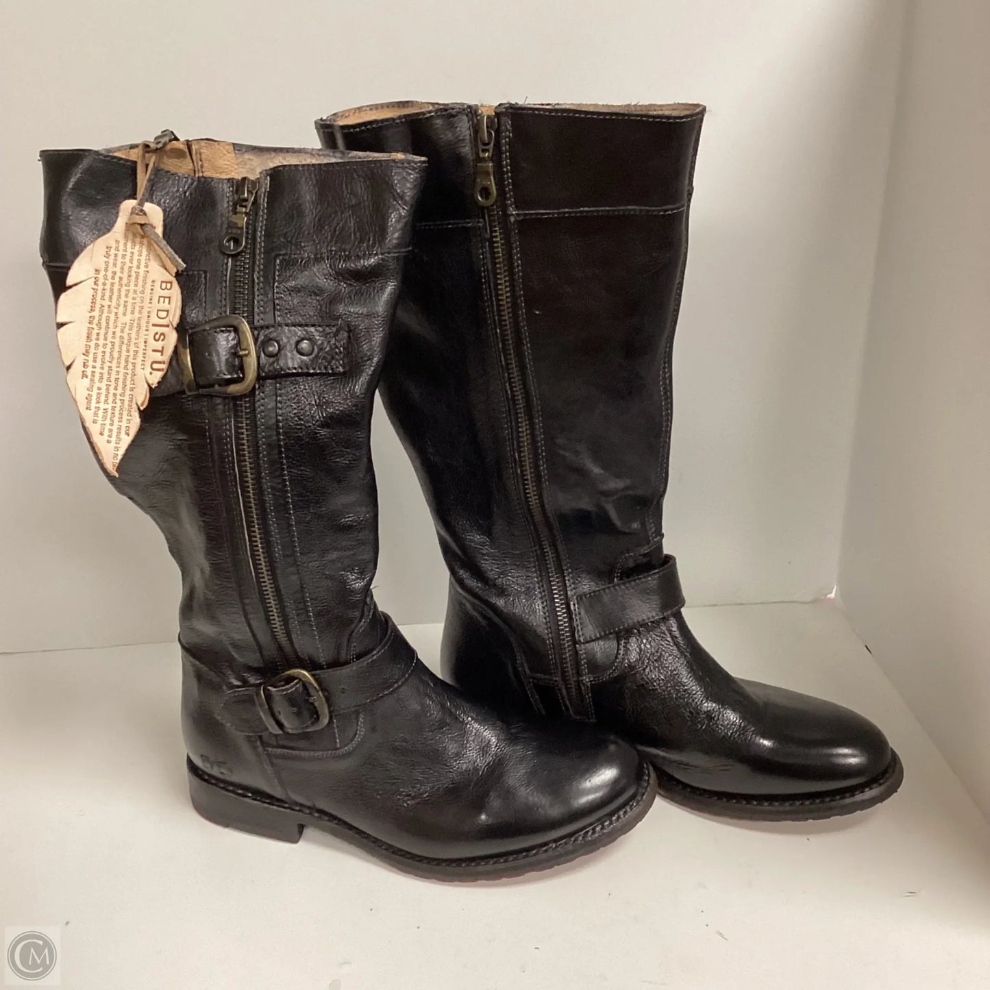 Boots Mid-calf Flats By Bed Stu In Black, Size: 7.5