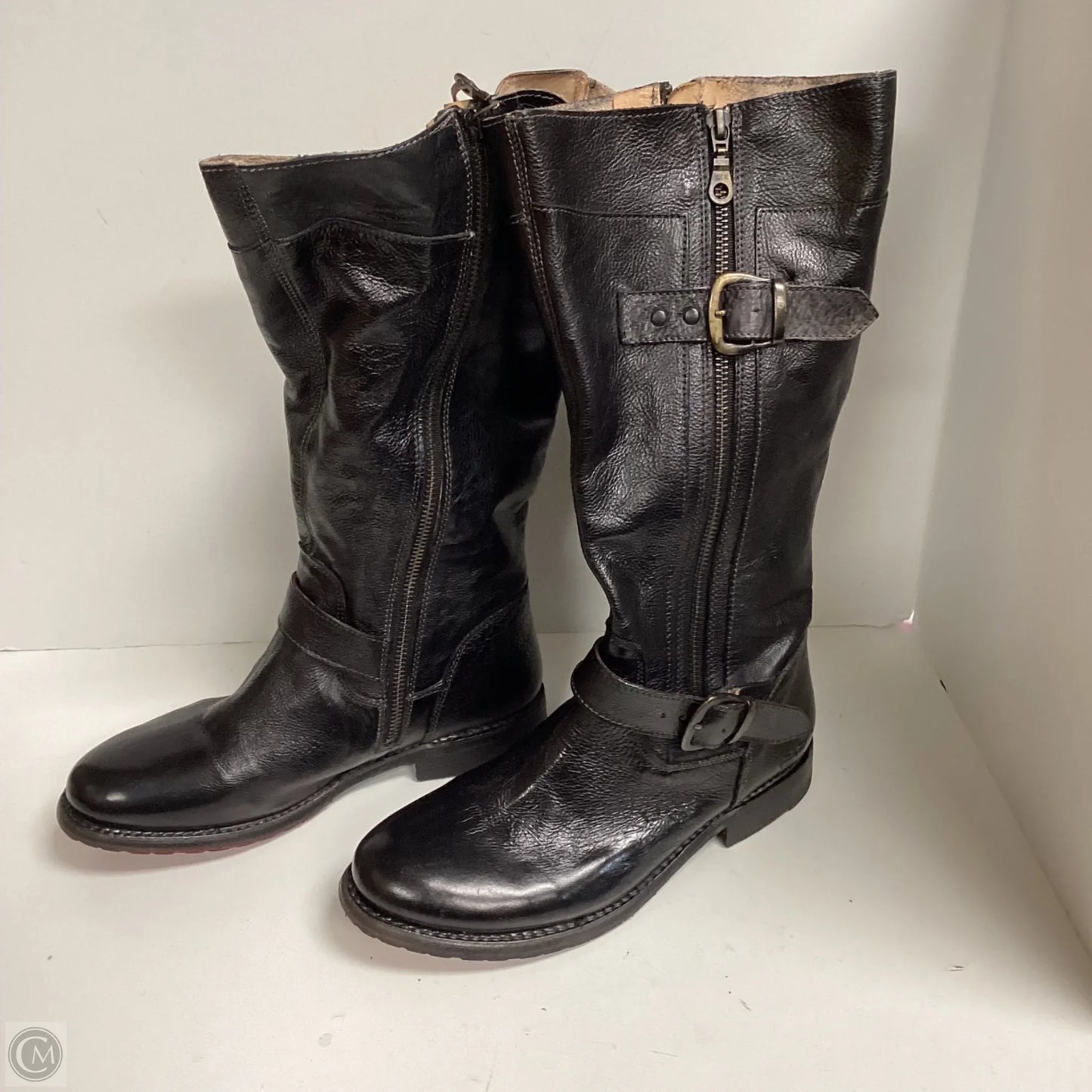 Boots Mid-calf Flats By Bed Stu In Black, Size: 7.5