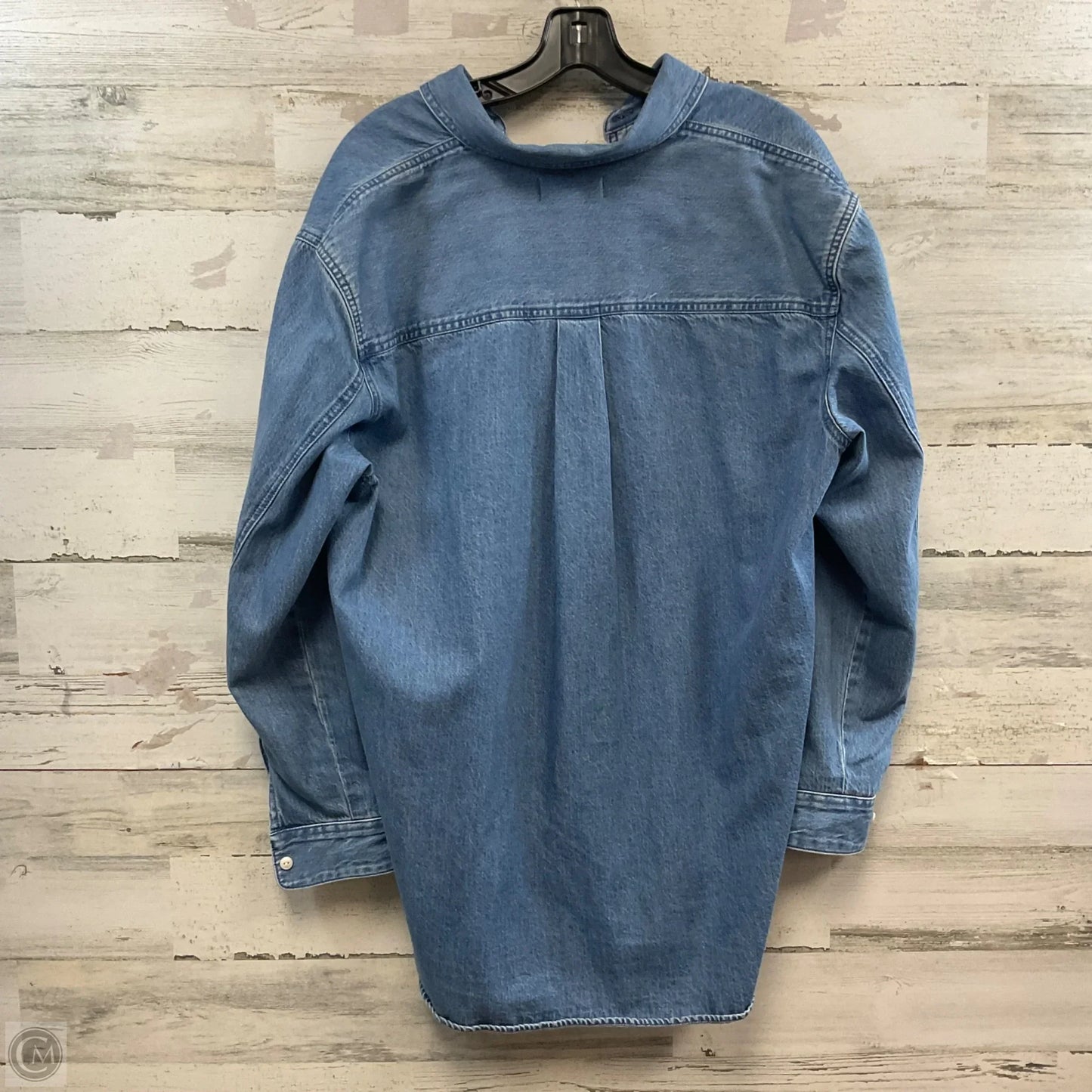 Blouse Long Sleeve By Madewell In Blue Denim, Size: L