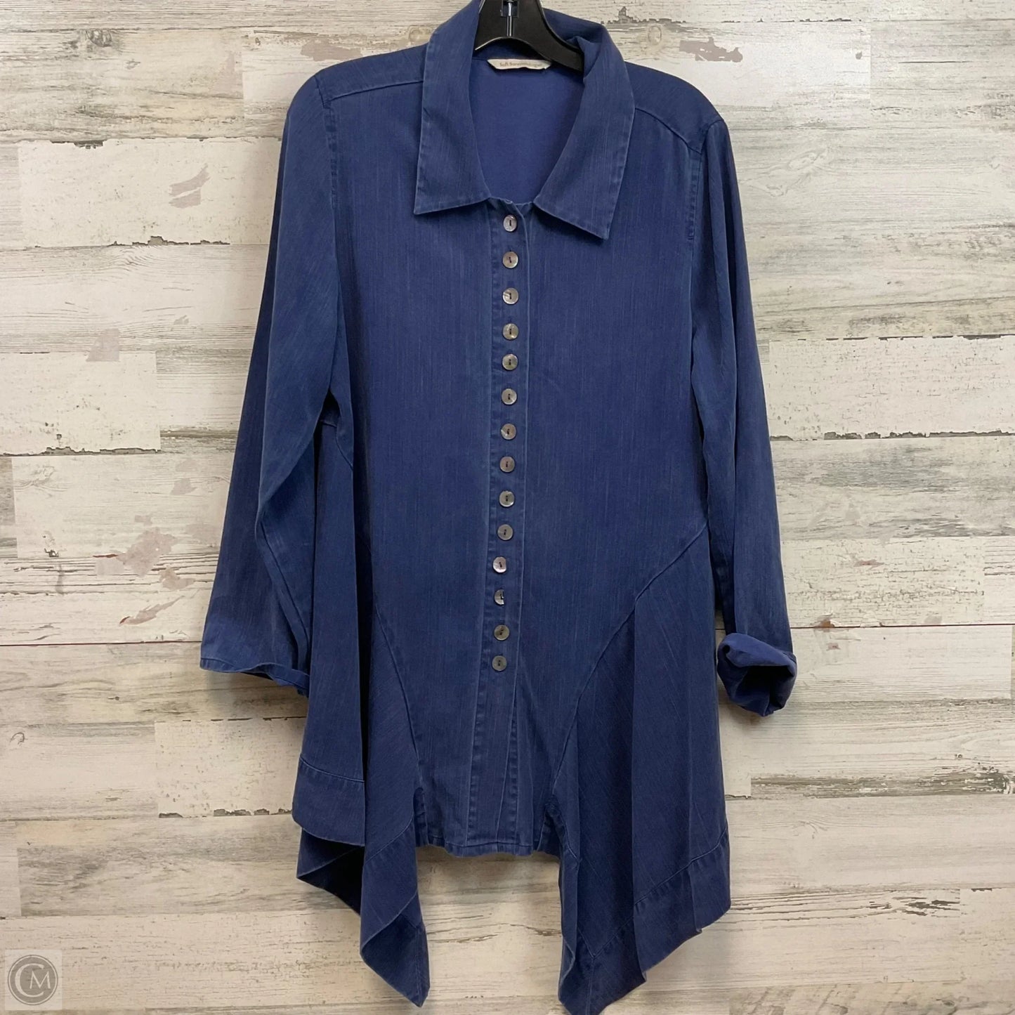 Tunic Long Sleeve By Soft Surroundings In Blue, Size: L