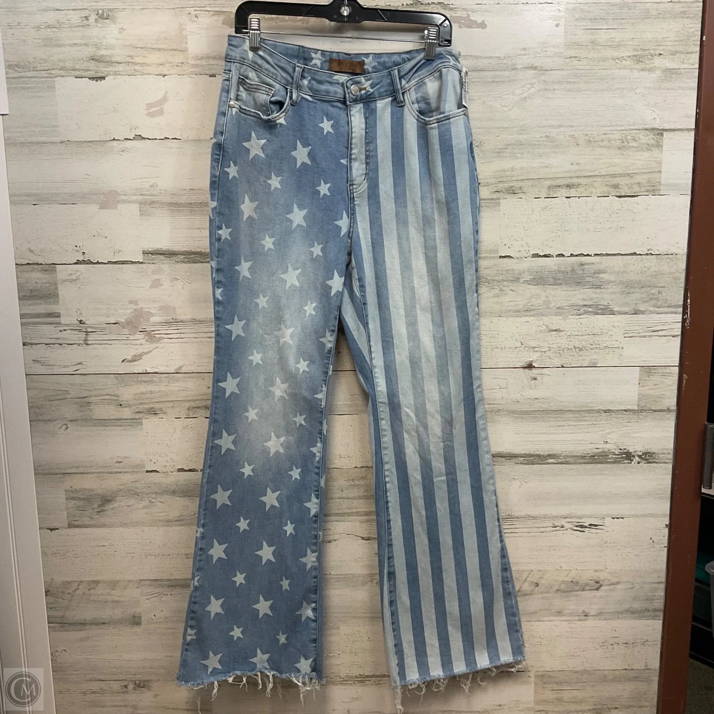 Jeans Flared By Judy Blue In Blue Denim, Size: 14