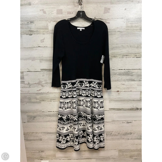 Dress Sweater By Studio 1 In Black & White, Size: 1x