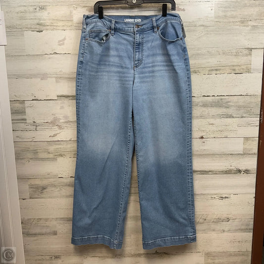 Jeans Wide Leg By Lands End In Blue Denim, Size: 16