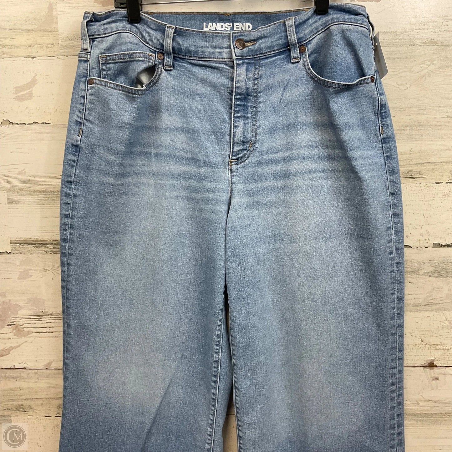 Jeans Wide Leg By Lands End In Blue Denim, Size: 16