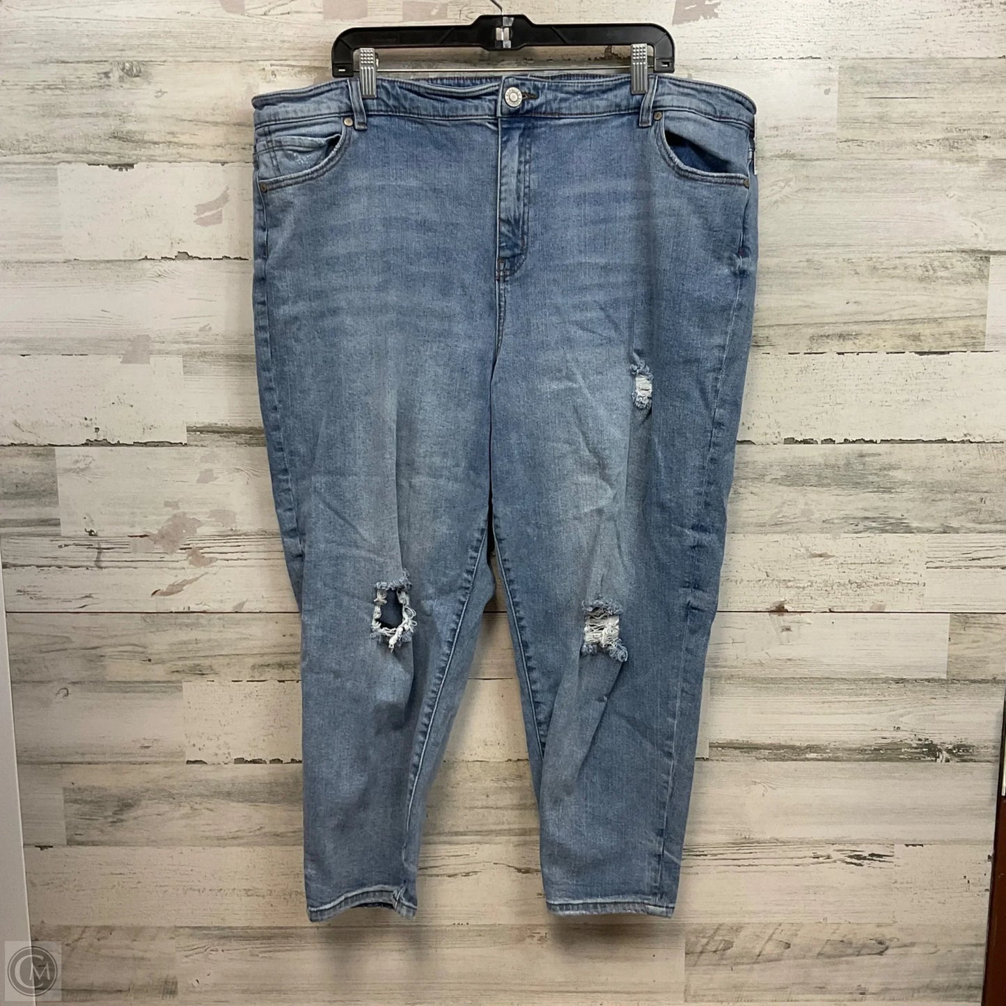 Jeans Cropped By Eloquii In Blue Denim, Size: 20