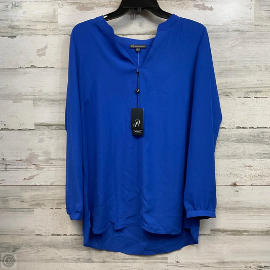 Top Long Sleeve By Adrianna Papell In Blue, Size: L
