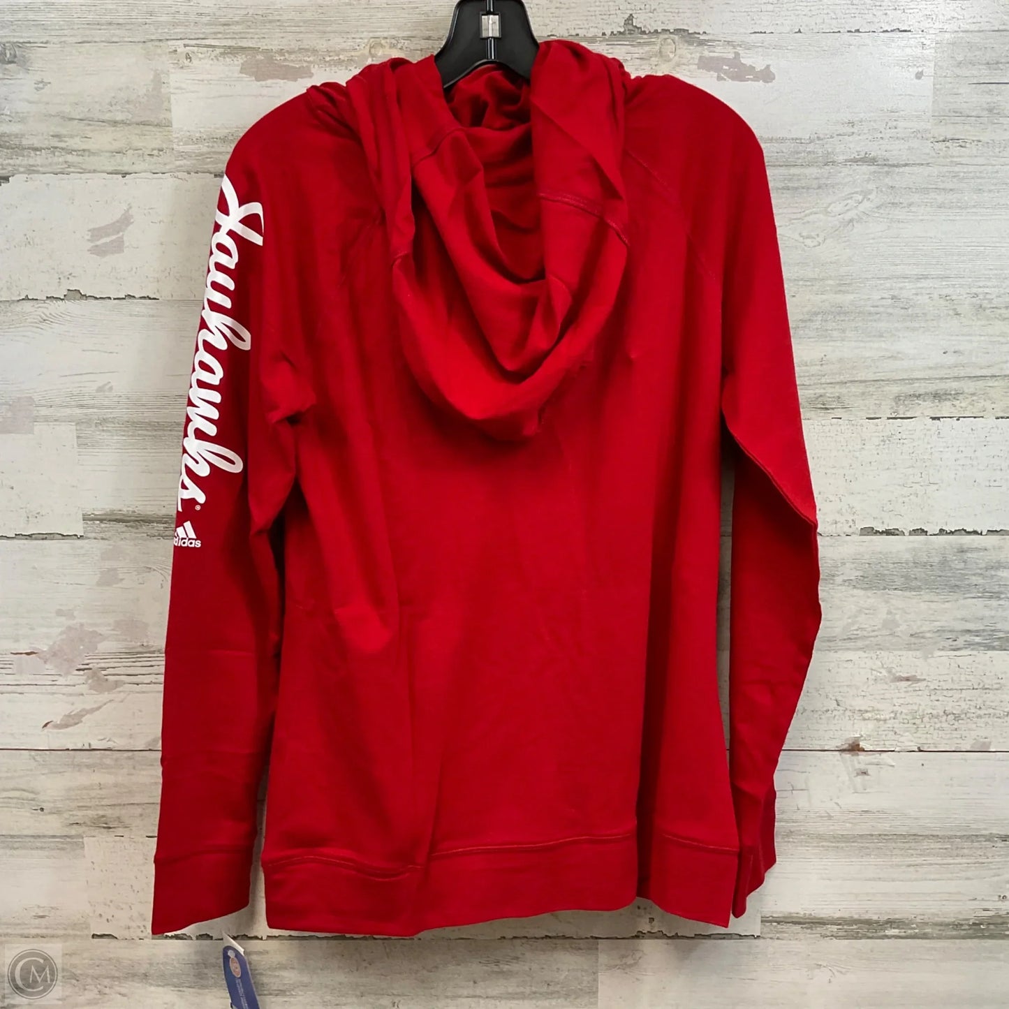 Athletic Top Long Sleeve Hoodie By Adidas In Red, Size: Xl