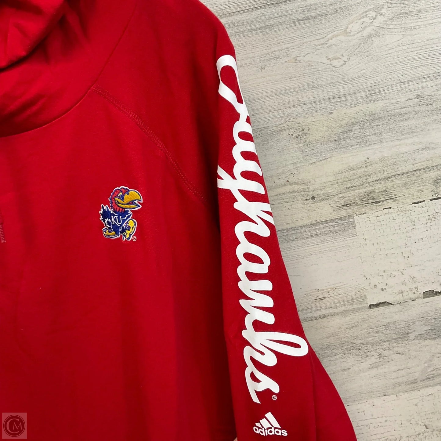 Athletic Top Long Sleeve Hoodie By Adidas In Red, Size: Xl