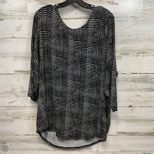 Top Long Sleeve Basic By Apt 9 In Black & White, Size: 2x